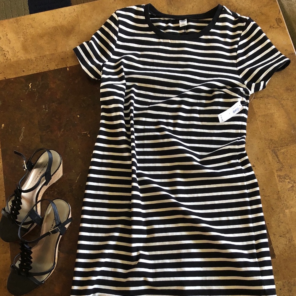 Black and white striped summer dress